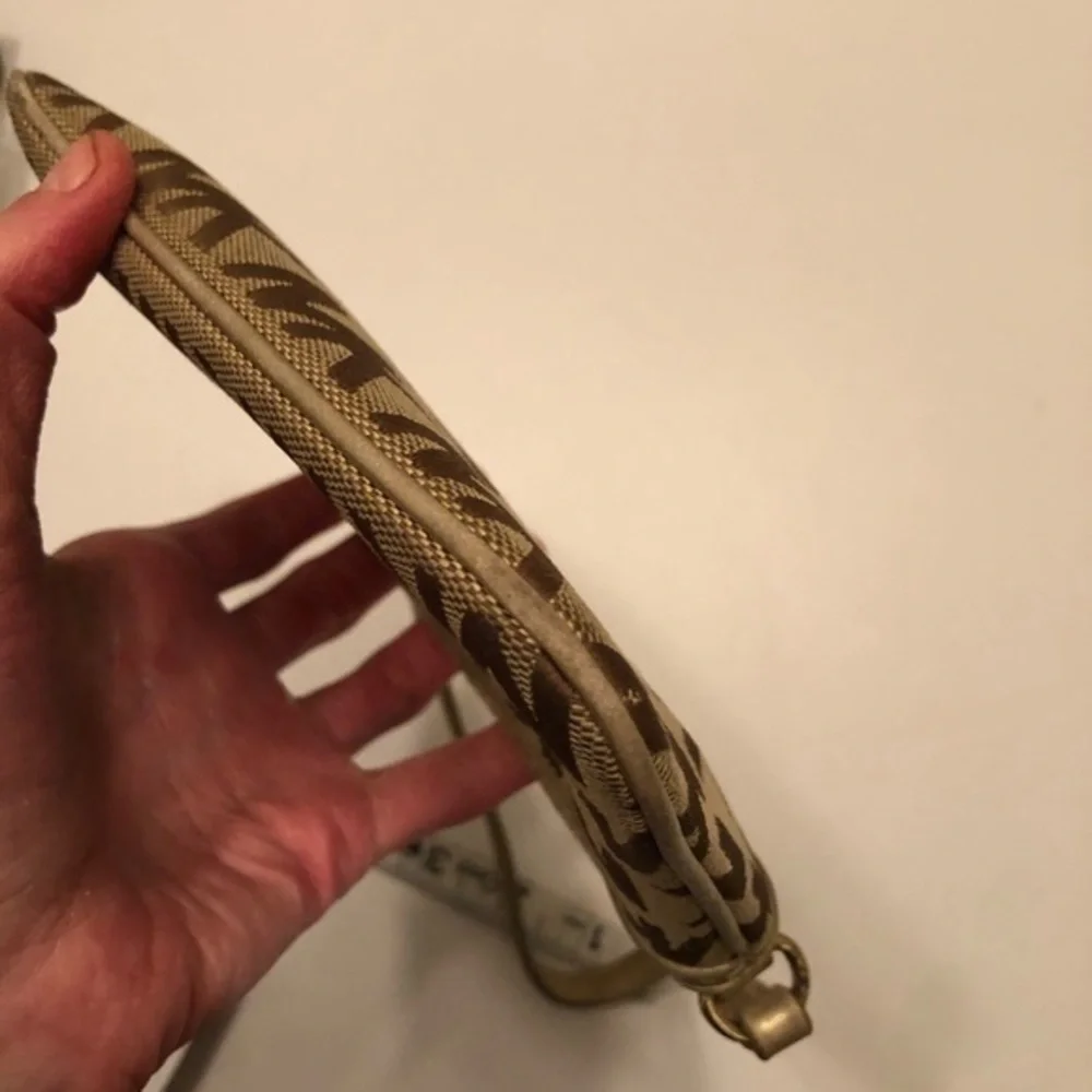 Michael kors gold khaki brown wristlet clutch bag